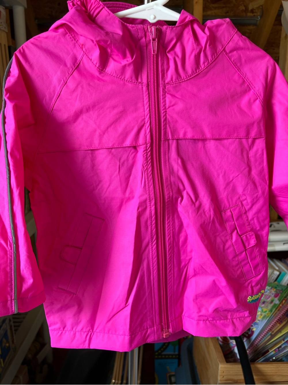 Splash Bright Pink Hooded Raincoat for Kids